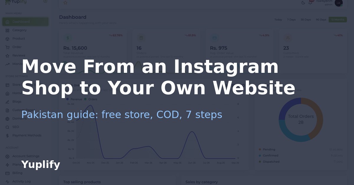 How to Move From an Instagram Shop to Your Own Website (Pakistan Guide)