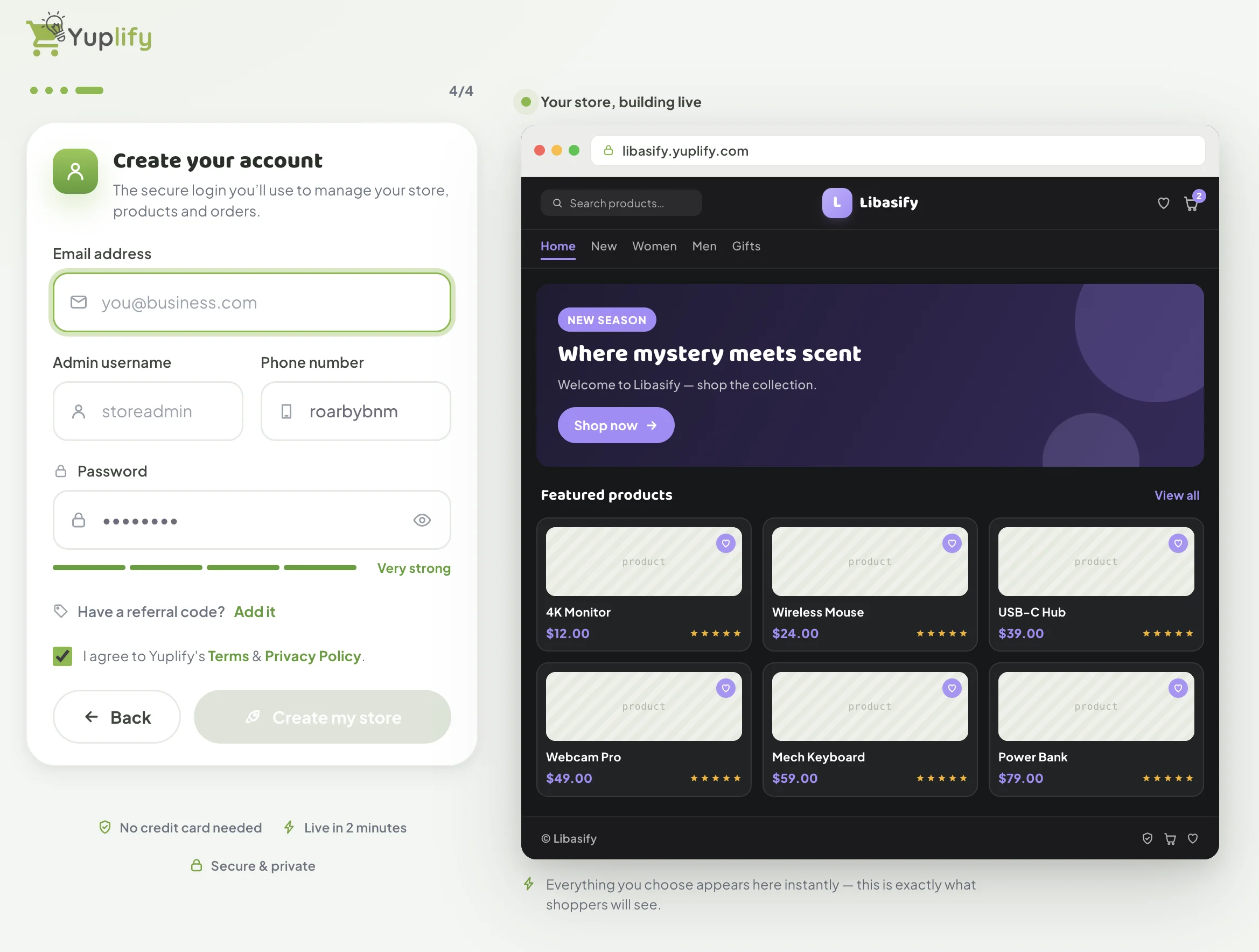 Step 4: creating the store owner account