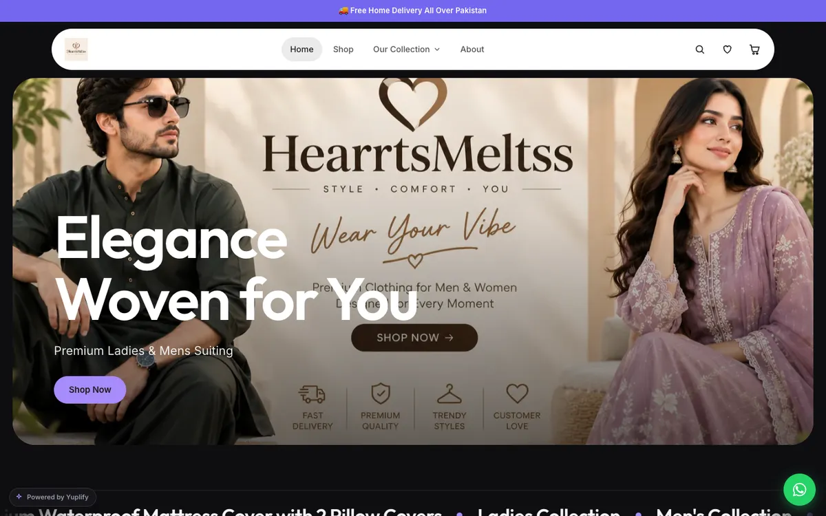 HearrtsMeltss, a men's & ladies clothing store built on Yuplify