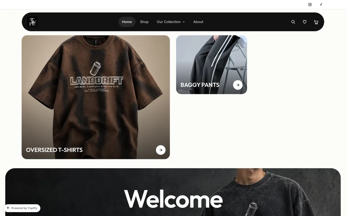 The Ware House, a oversized t-shirts store built on Yuplify